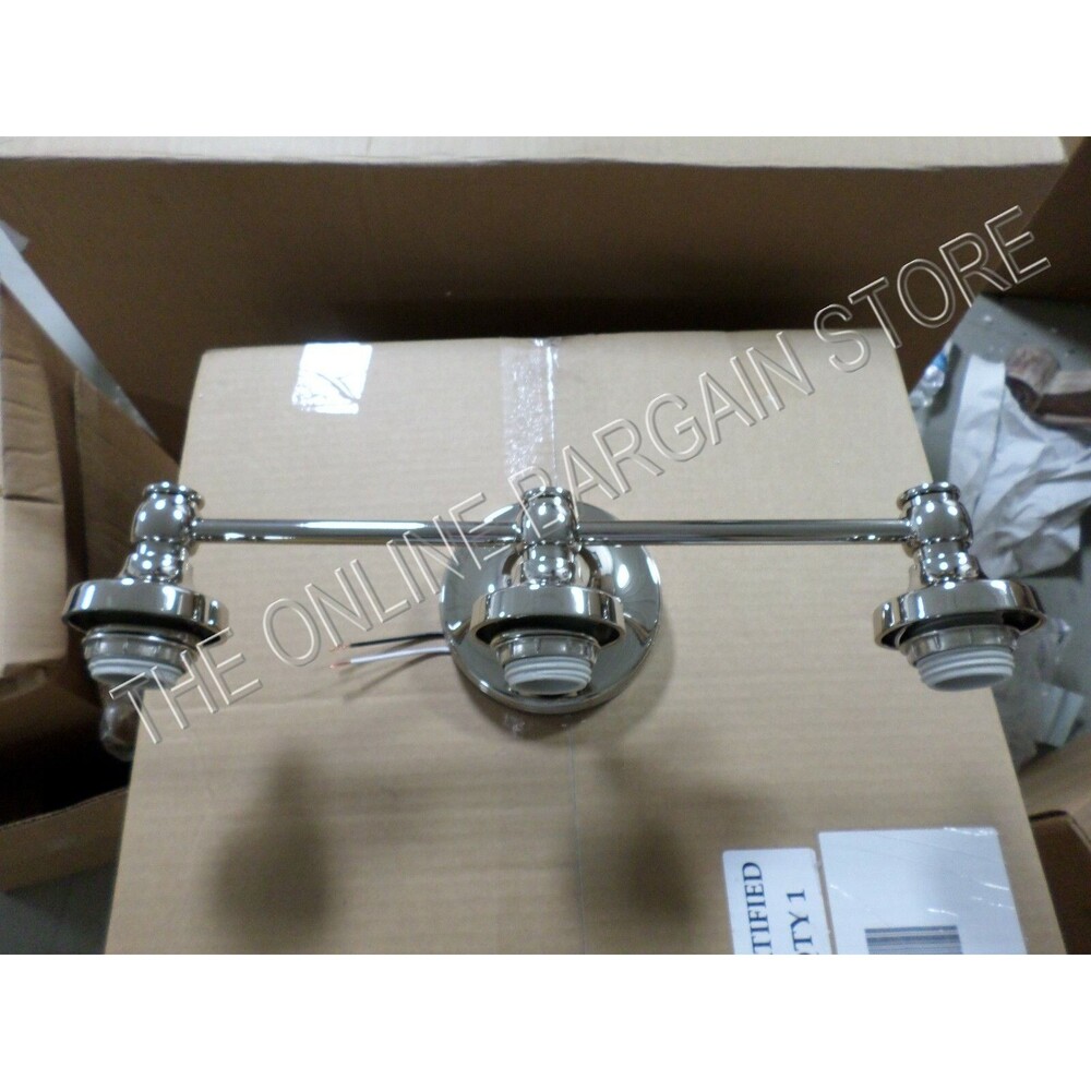 Pottery Barn Brayden triple Wall bathroom mirror Sconce Lamp Light nickel finish